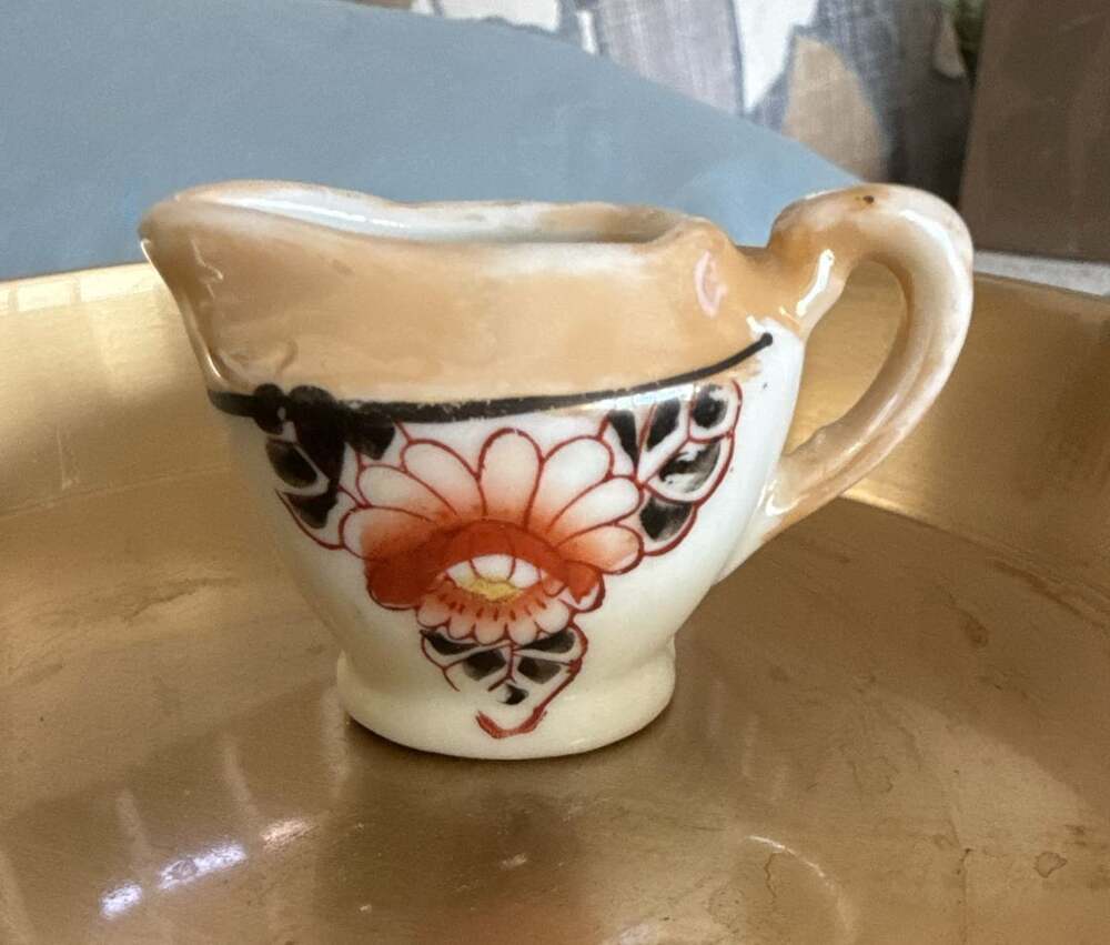 Vintage Hand Painted Lusterware Miniature Floral Creamer Made in Japan